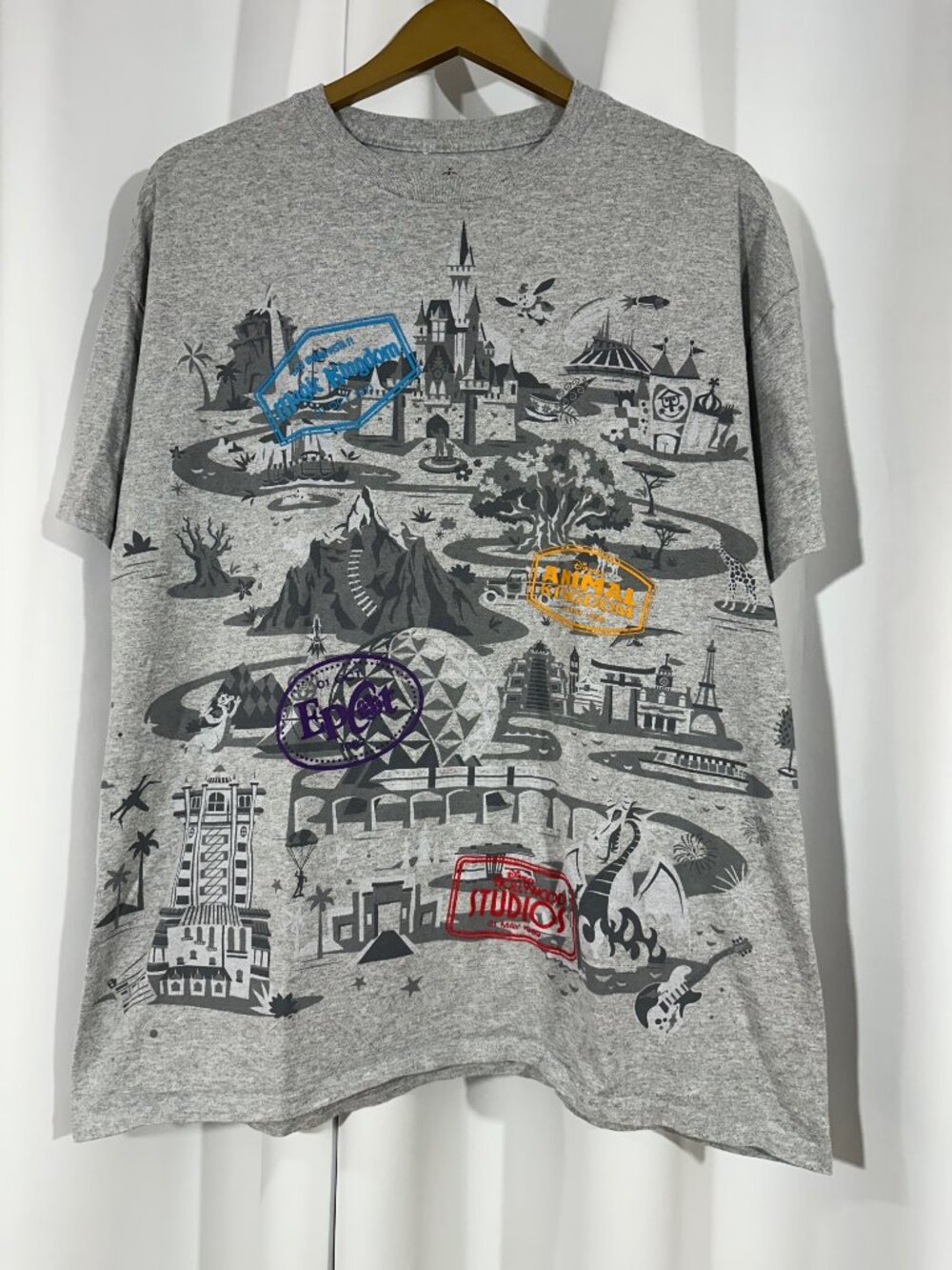 Disney Parks XL Four Parks Graphic T Shirt Magic Kingdom EPCOT Animal Kingdom